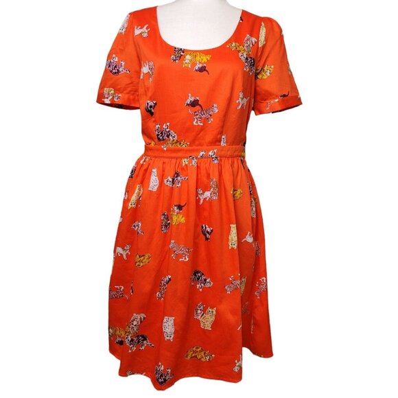 Modcloth Dresses & Skirts - Modcloth Dress Womens Size Medium Cat Print Swing Whats The Scoop Kitties